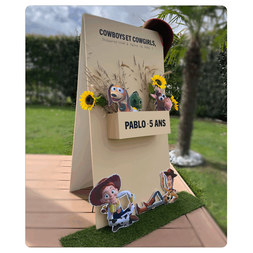 Panneau de bienvenue - Anniversaire TOY STORY - Agence LDMN