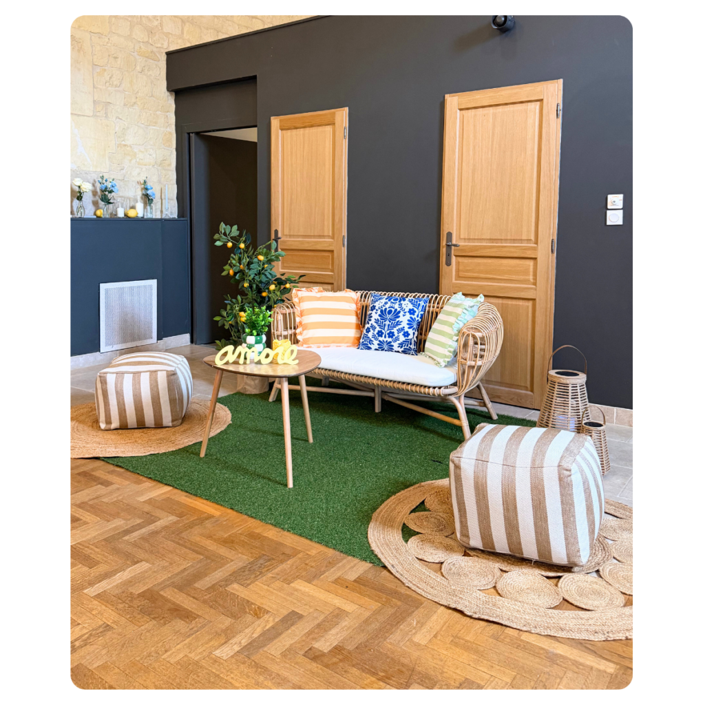 Coin lounge thème DOLCE VITA - Agence LDMN