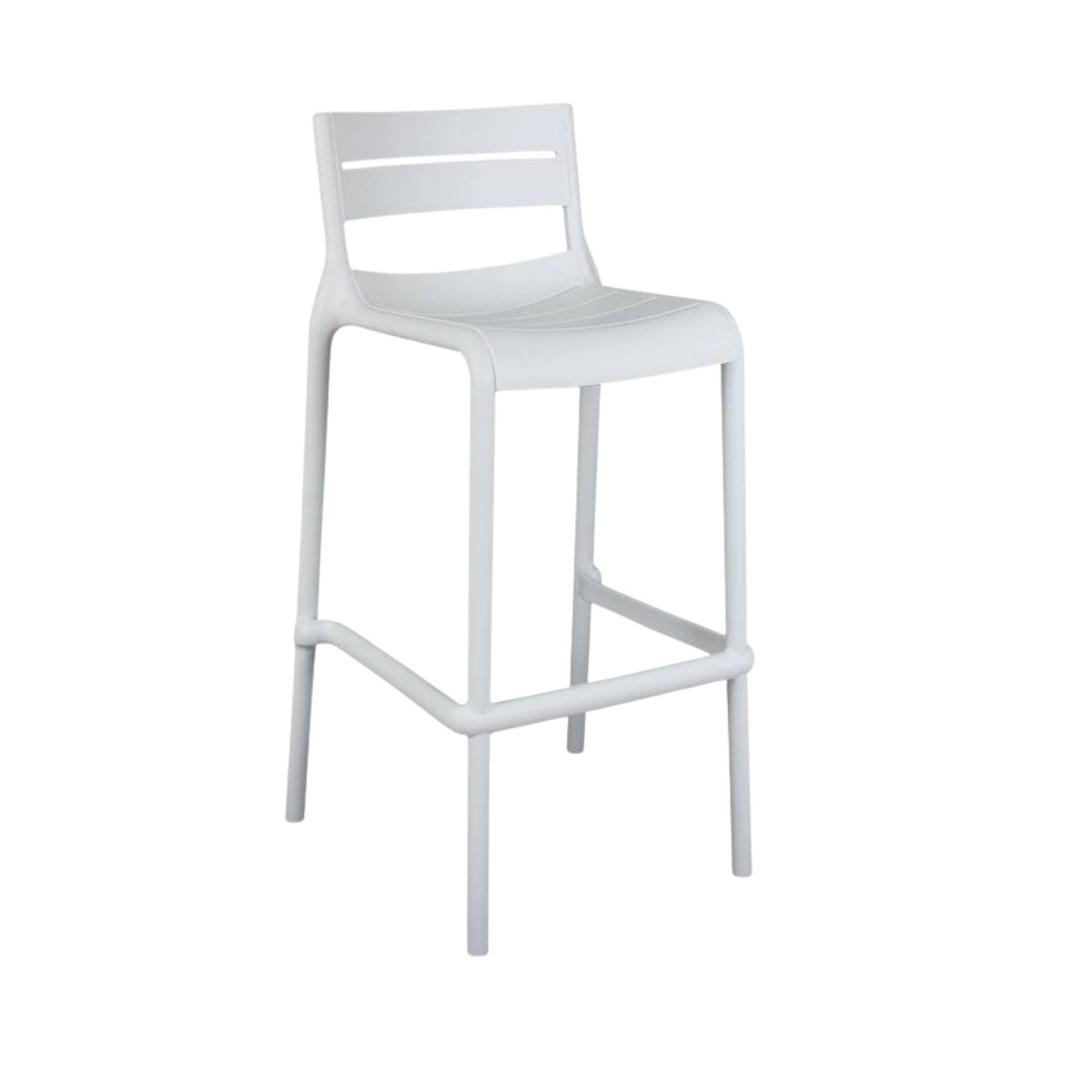 Location chaise de bar blanche pour mange debout à Caen par l'Agence LDMN