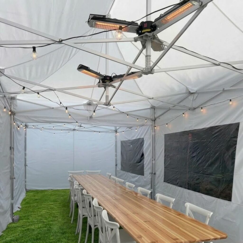 Location de chauffage électrique pour barnum près de Caen lors d'un mariage par l'Agence LDMN