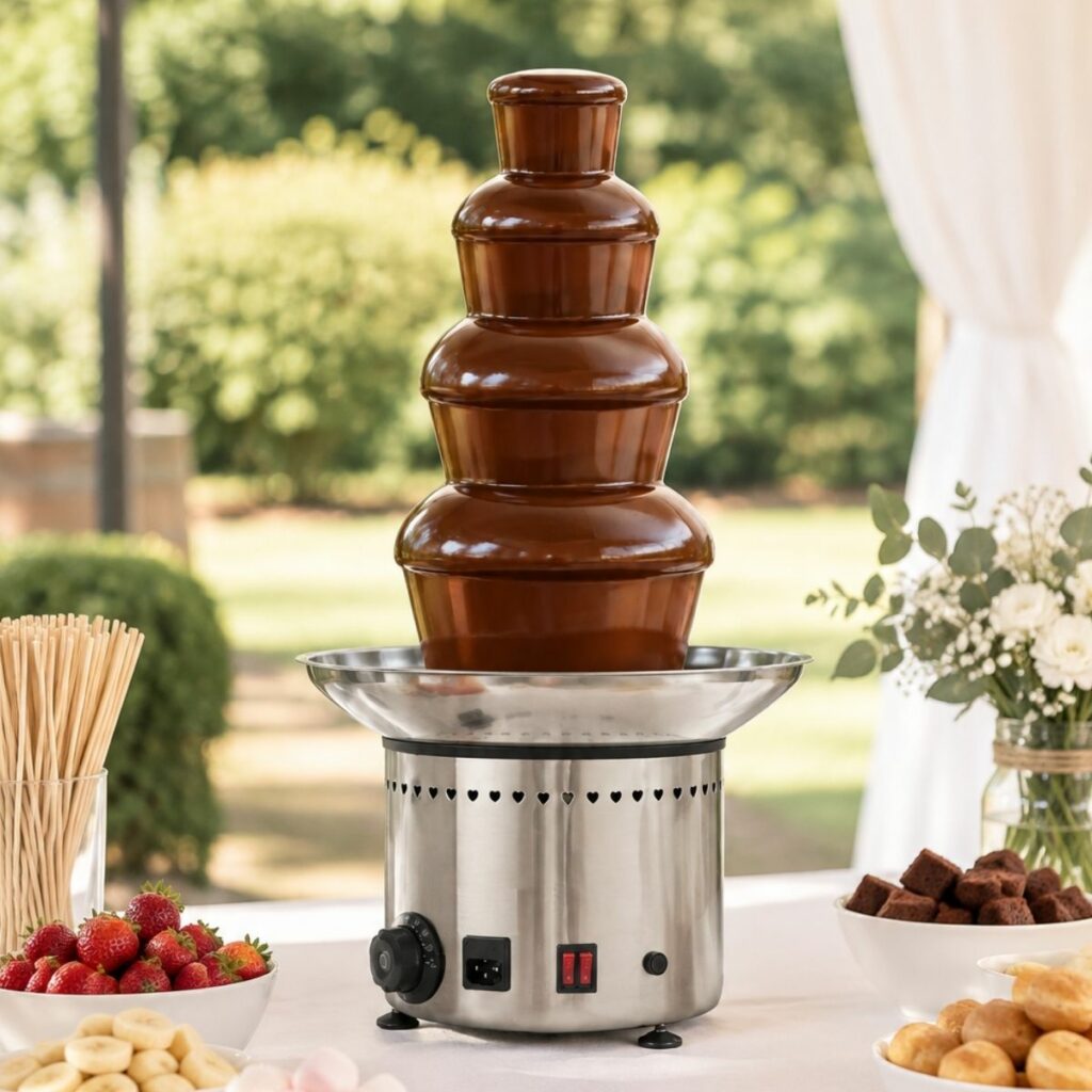 Location fontaine à chocolat lors d'un anniversaire à Caen par l'Agence LDMN