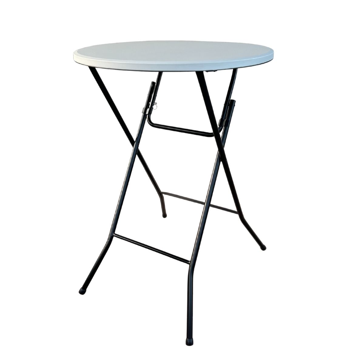 Location table haute mange debout avec housse blanche noire à Caen par l'Agence LDMN