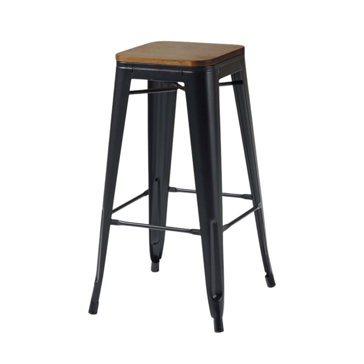 Location tabouret haut noir métal et bois à Caen par l'Agence LDMN